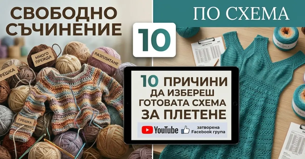 криво-изплетена-блуза-на-една-кука-с-грешки-в-деколтето разплитане-на-прежда-от-неуспешен-проект-за-плетене хаотични-кълбета-прежда-и-сгрешено-плетиво-без-схема проблеми-при-оформяне-на-ръкав-на-една-кука коригиране-на-грешки-при-плетене-на-начинаещи защо-плетивото-ми-стои-криво-и-на-вълни изгубено-време-и-излишна-прежда-при-плетене-на-око неуспешен-опит-за-плетене-на-пуловер-без-инструкции как-да-оправя-сгрешено-деколте-на-изплетена-блуза фрустрация-от-безкрайно-разплитане-на-една-кука изплитане-на-перфектна-дамска-рокля-по-готова-схема разпечатана-pdf-схема-за-плетене-на-една-кука точни-размери-от-s-до-6xl-в-модел-за-плетене елегантна-плетена-рокля-от-прежда-мандала-по-шаблон професионален-и-чист-завършек-на-плетена-на-кука-дреха как-се-чете-графична-диаграма-и-схема-за-плетене готови-инструкции-за-плетене-на-български-език лесно-изчисляване-на-бримки-за-плетена-рокля-по-тялото персонализиране-на-дължина-на-плетиво-по-готов-модел гарантиран-краен-резултат-при-плетене-по-дизайнерски-проект видео-уроци-за-плетене-на-една-кука-стъпка-по-стъпка онлайн-курс-по-плетене-чрез-членство-в-youtube затворена-facebook-група-за-помощ-и-корекция-на-плетива подкрепа-на-български-дизайнер-на-плетива-на-една-кука видео-обучение-за-начинаещи-и-напреднали-плетачи обратна-връзка-и-менторство-при-грешки-в-плетенето как-да-изплета-рокля-от-началото-до-края-с-видео обучителни-видеа-за-плетене-на-кука-за-пет-евро-на-месец плетаческа-общност-за-споделяне-на-опит-и-схеми спестяване-на-нерви-и-пари-с-видео-упътване-за-плетиво 10 причини да плетете по готова схема вместо да импровизирате 10 причини да плетете по готова схема вместо да импровизирате или как да си спестите време, пари и нерви